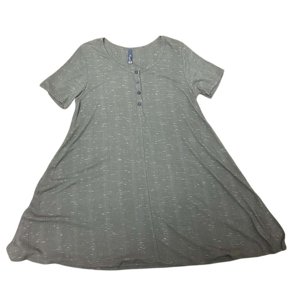 Nu Label Women's Olive Green Top Short Sleeve Stretch Size Large